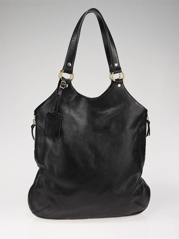Yves Saint Laurent Black Leather Large Tribute Tote Bag