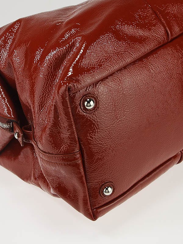 Yves Saint Laurent Red Patent Leather Easy Medium Bag