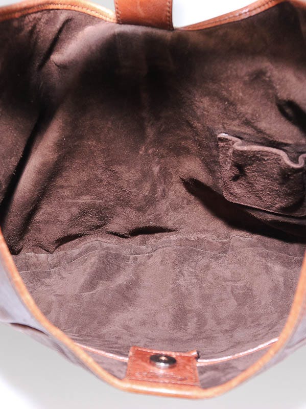 Yves Saint Laurent Brown Buffalo Leather Mombasa Horn Bag - Yoogi's Closet