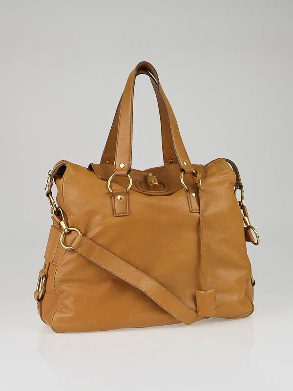 Yves Saint Laurent Camel Leather Muse Messenger Bag
