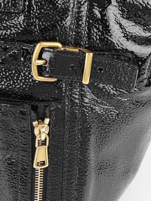 Yves Saint Laurent Black Leather Patent Easy Y Tote Bag - Yoogi's
