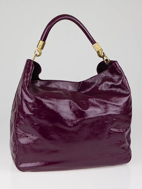 Yves Saint Laurent Plum Patent Leather Large Roady Bag | Yoogi's