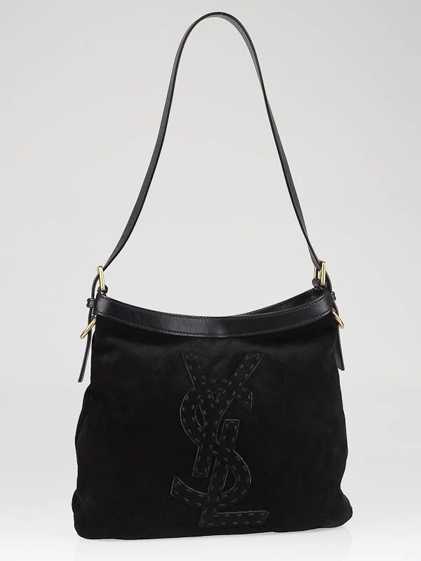 Yves Saint Laurent Black Suede Seville Shoulder Bag