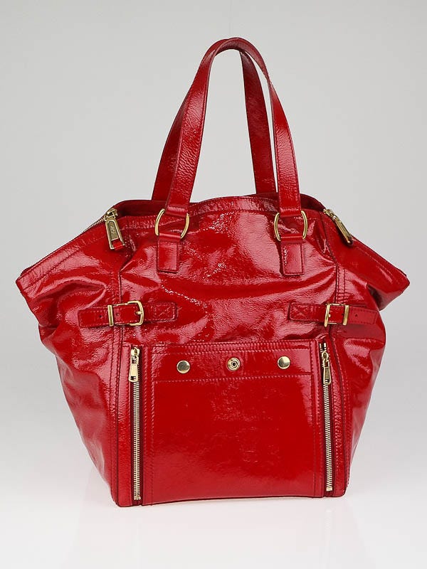 Yves Saint Laurent Red Patent Leather Medium Downtown Bag Yoogi s Closet