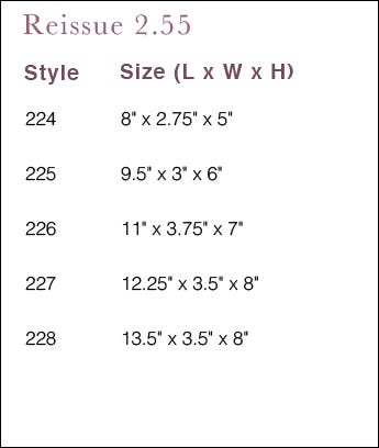 Chanel Reissue size chart
